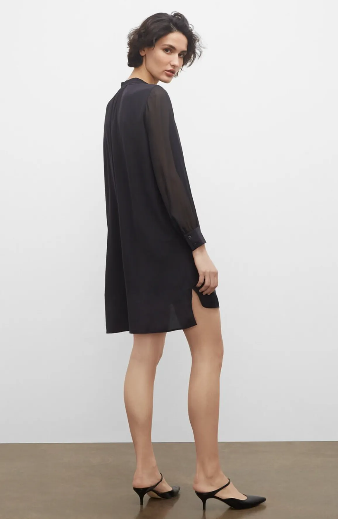 Popover Silk Tunic Dress