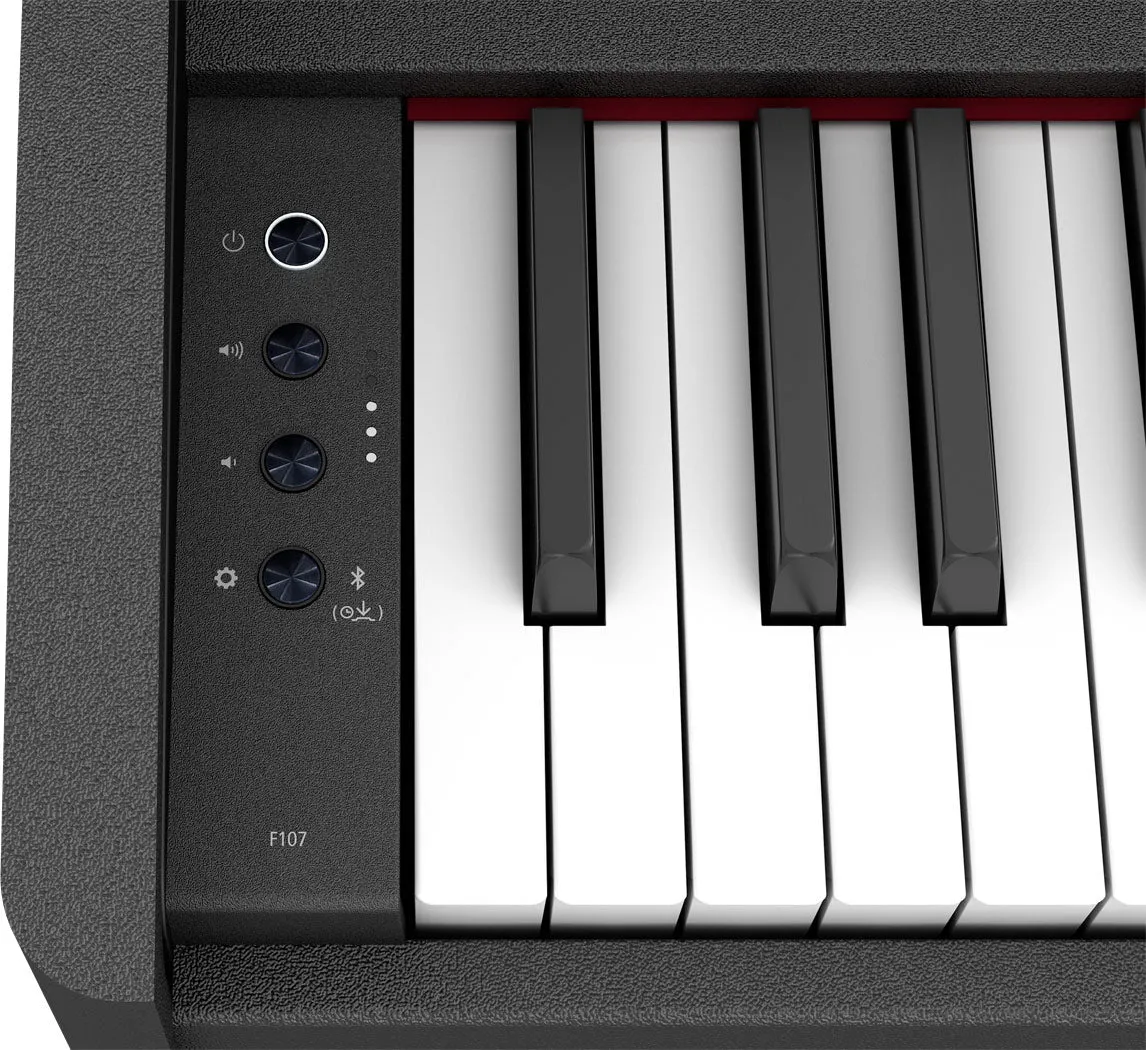 Roland F107-BK Slim Digital Piano Black Bundle