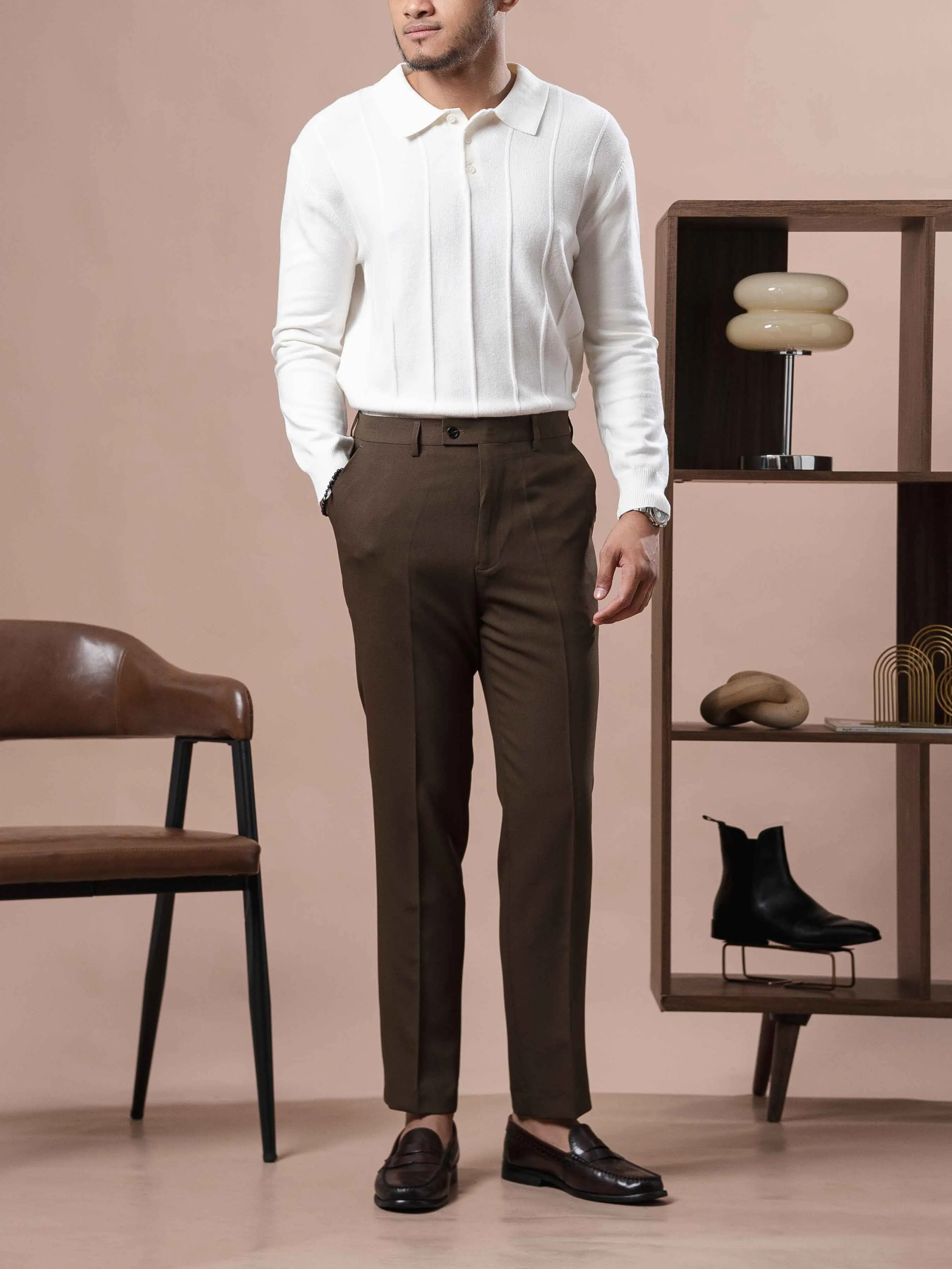 Roma Polo Knit - White