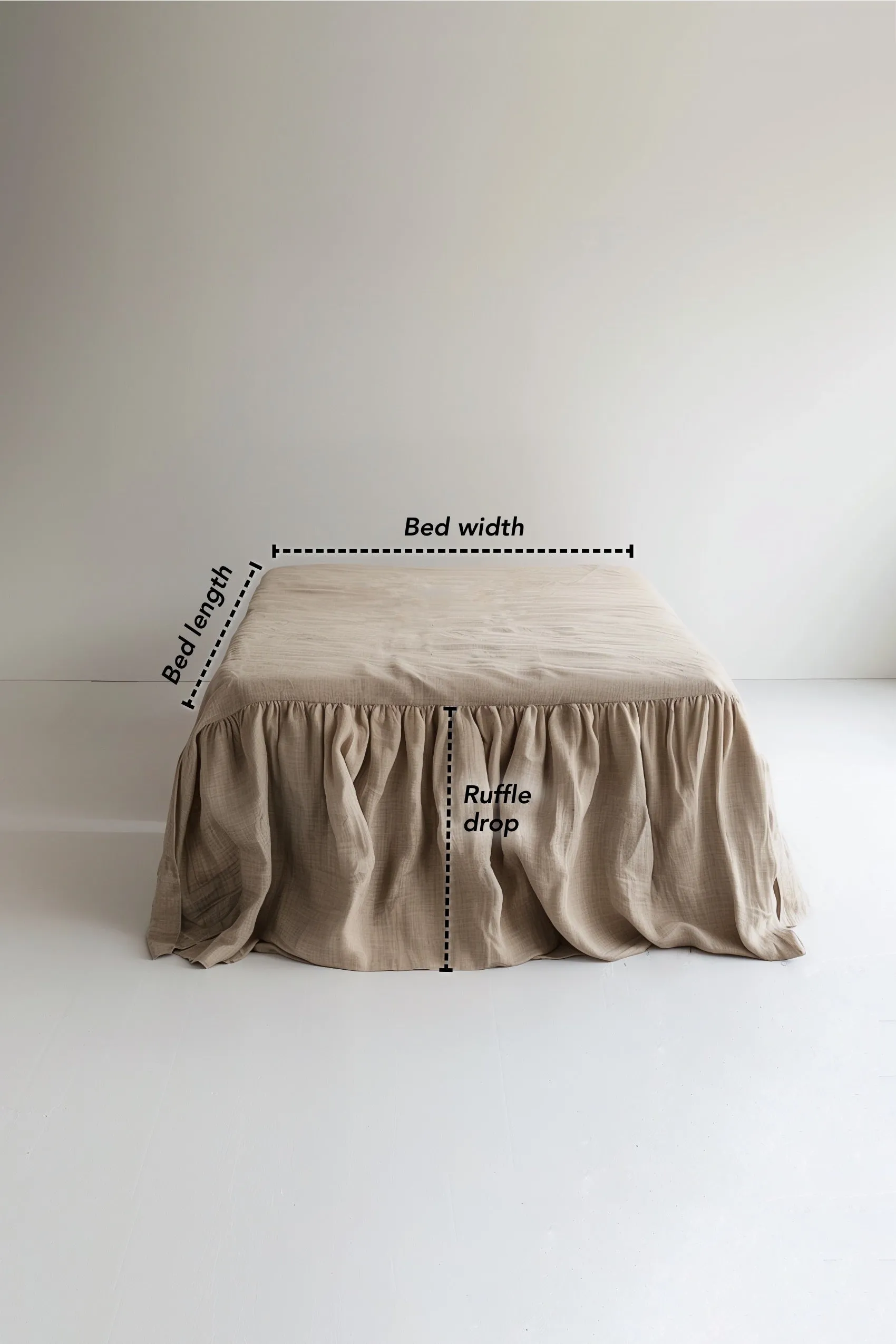 Ruffle bedskirt - light gray