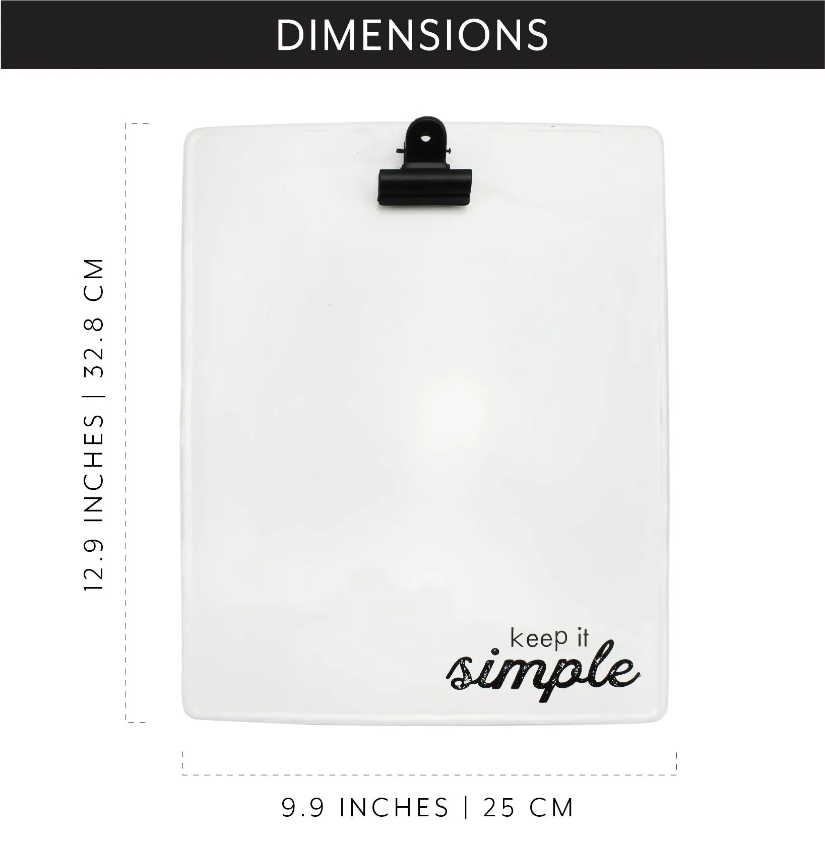 Rustic White Metal Clipboard