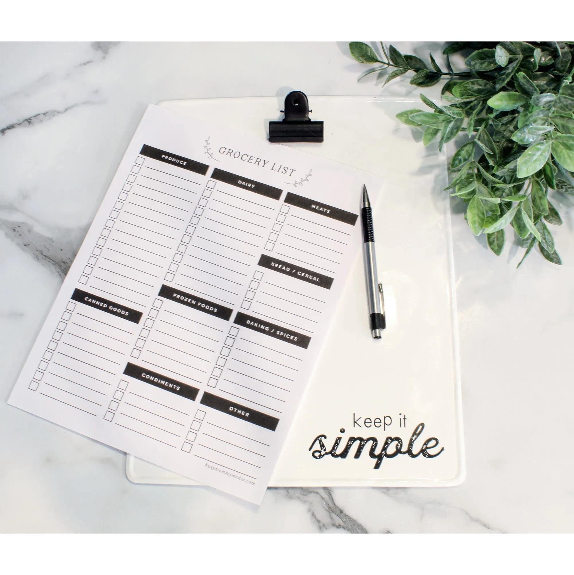 Rustic White Metal Clipboard