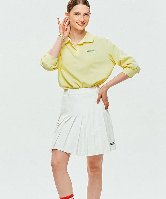 [SAMPLE SALE]LE SONNET Simple Polo Shirts - Lemon Yellow