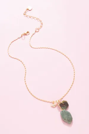 Shades of Teal Minimalist Pendant Necklace