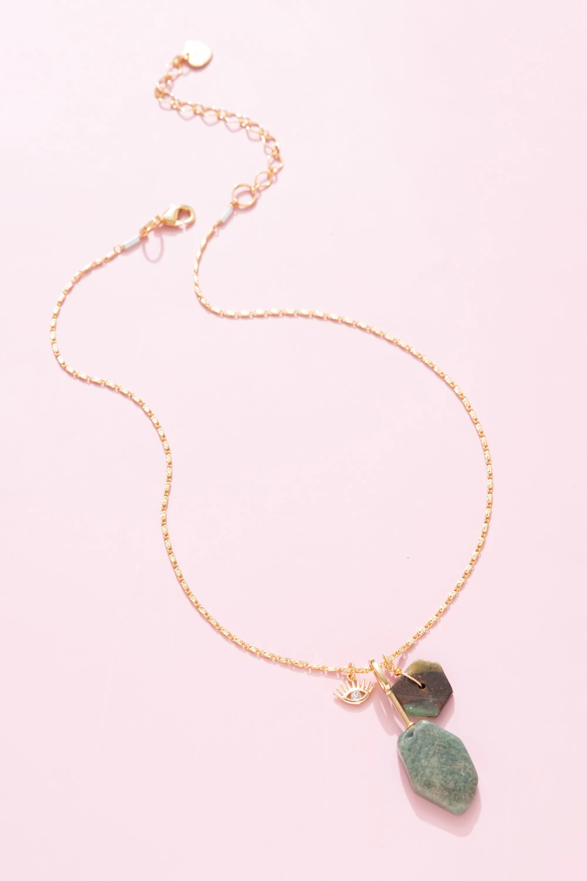 Shades of Teal Minimalist Pendant Necklace