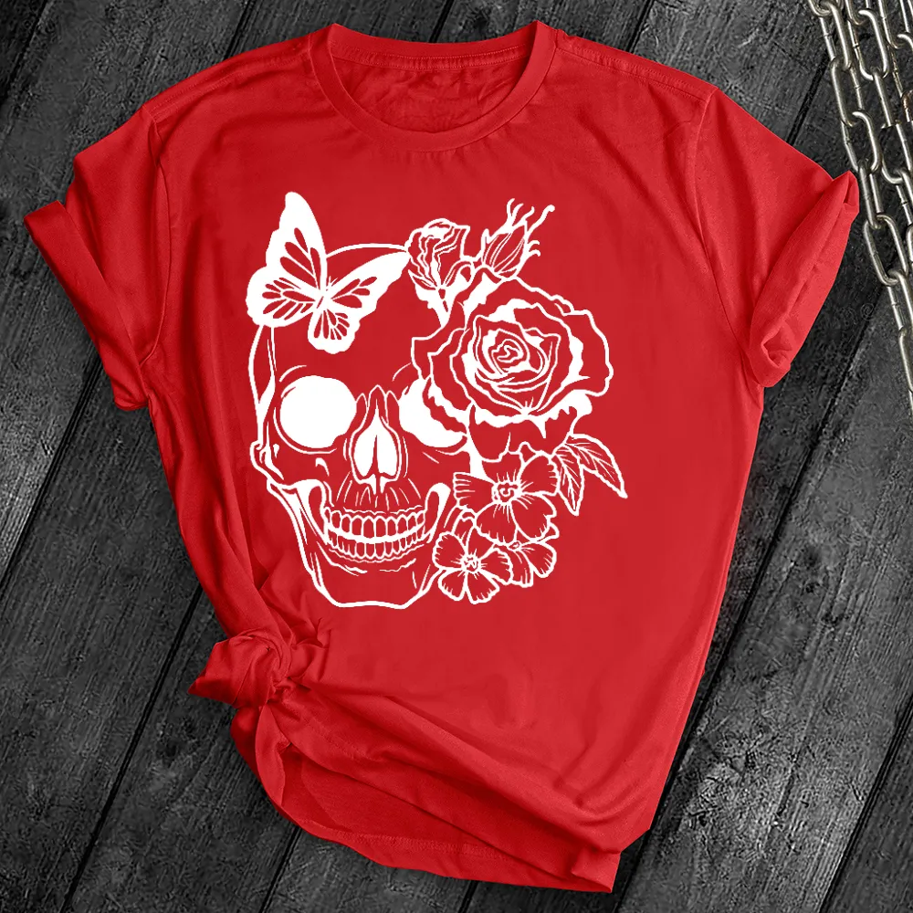 Simple Flower Sugar Skull Tee