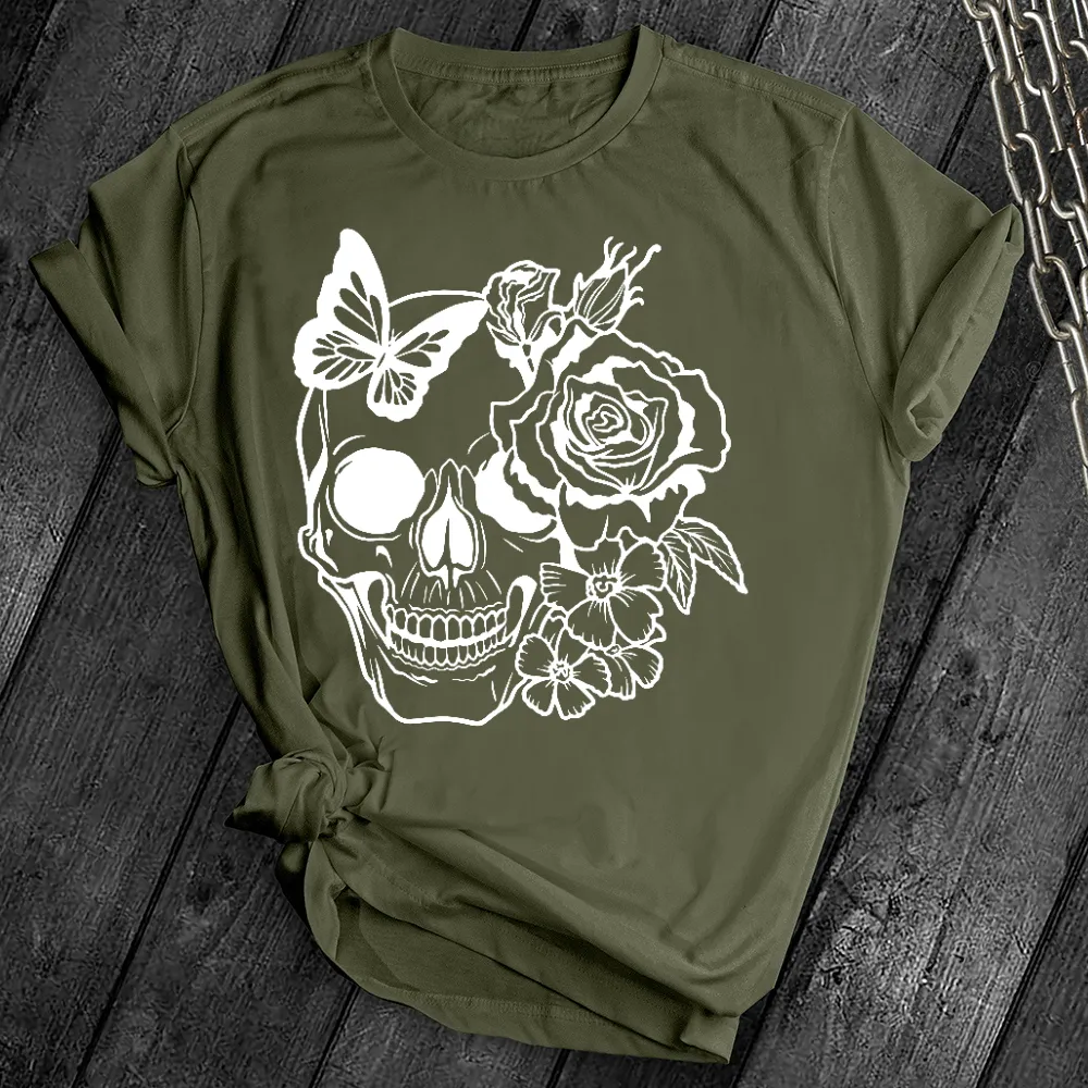 Simple Flower Sugar Skull Tee