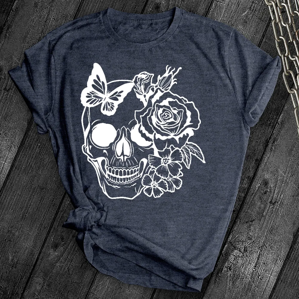 Simple Flower Sugar Skull Tee