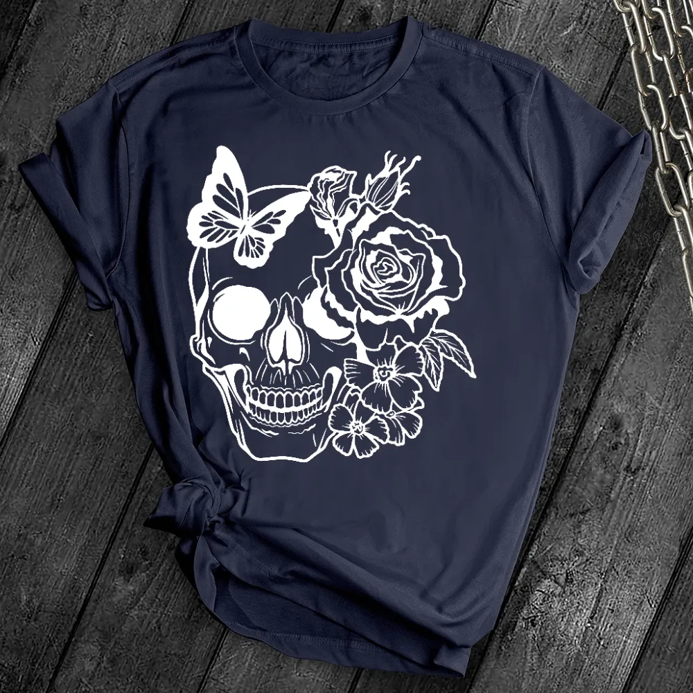 Simple Flower Sugar Skull Tee