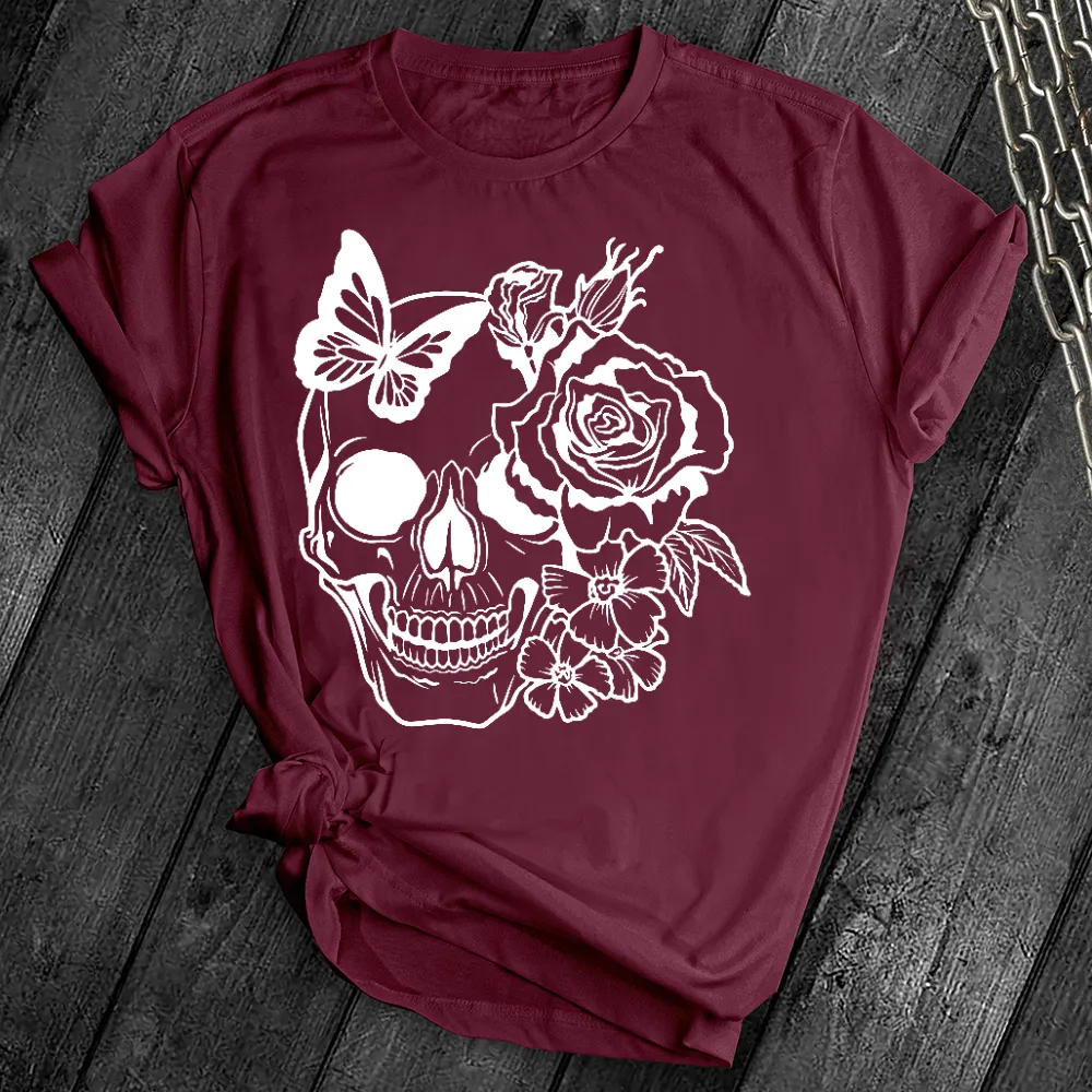 Simple Flower Sugar Skull Tee