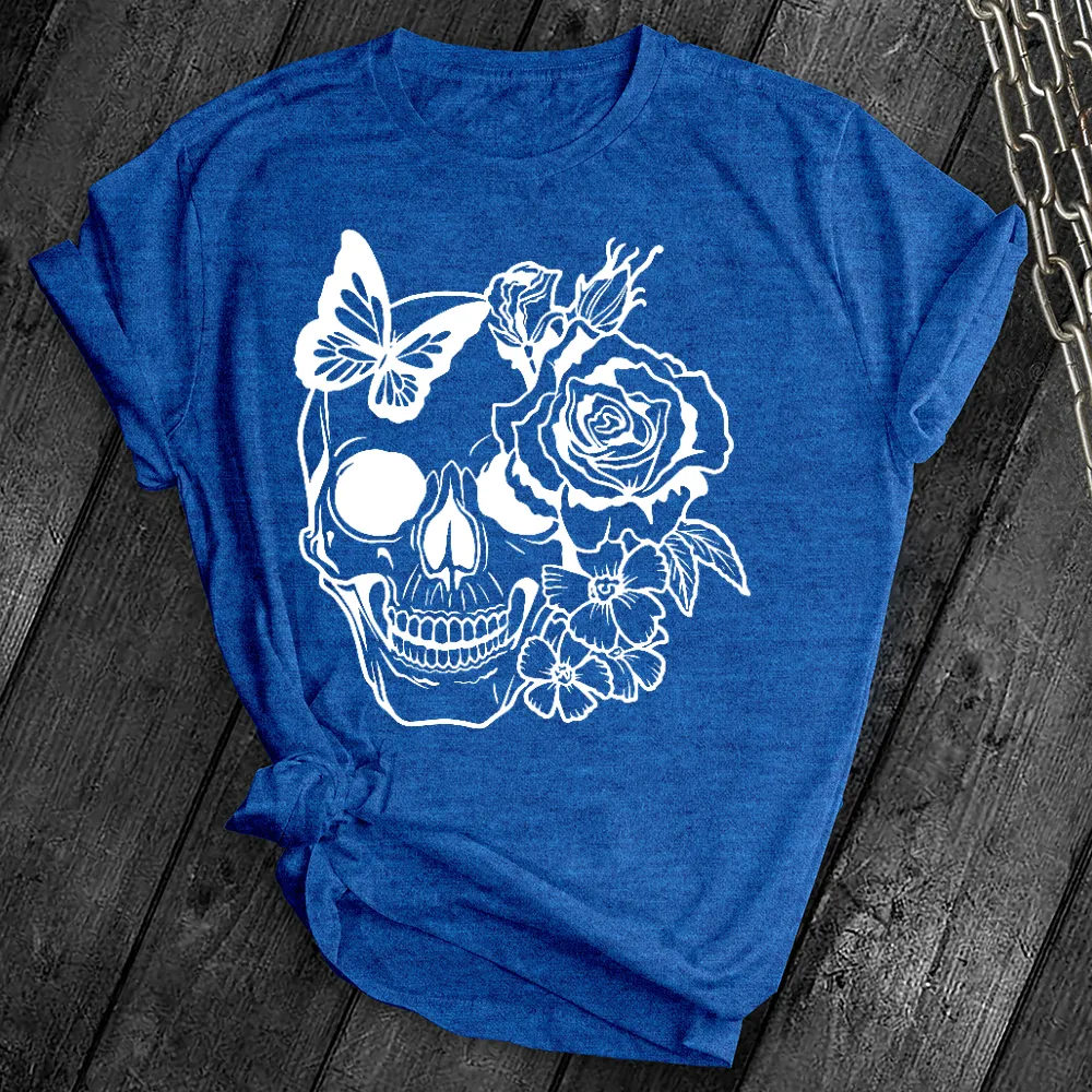 Simple Flower Sugar Skull Tee
