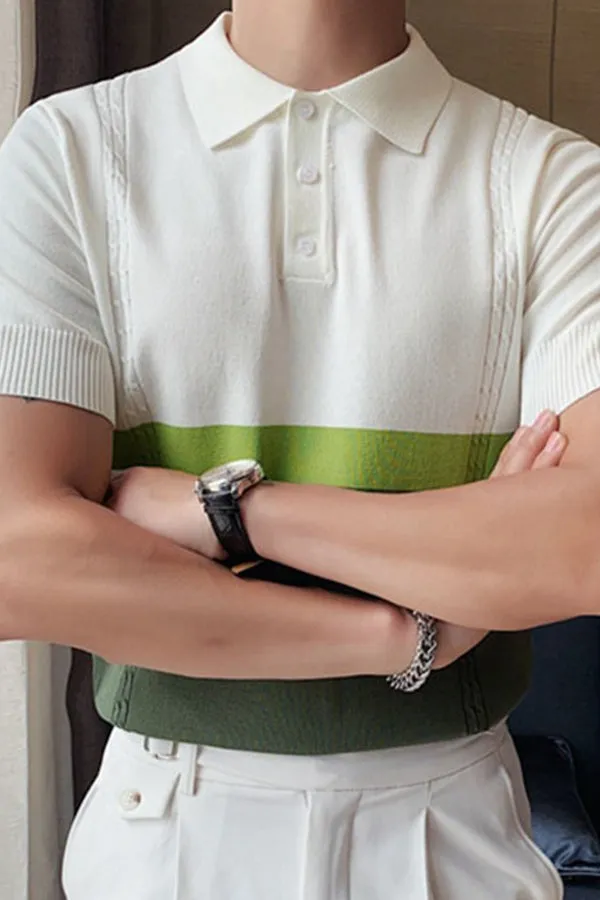 Simple knitted men's polo shirt
