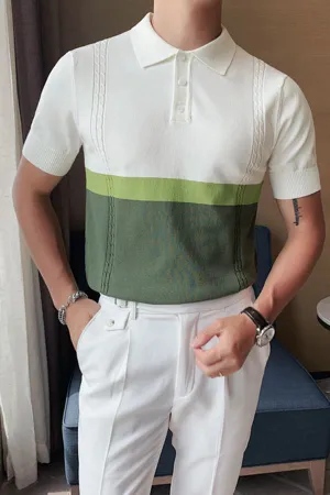 Simple knitted men's polo shirt