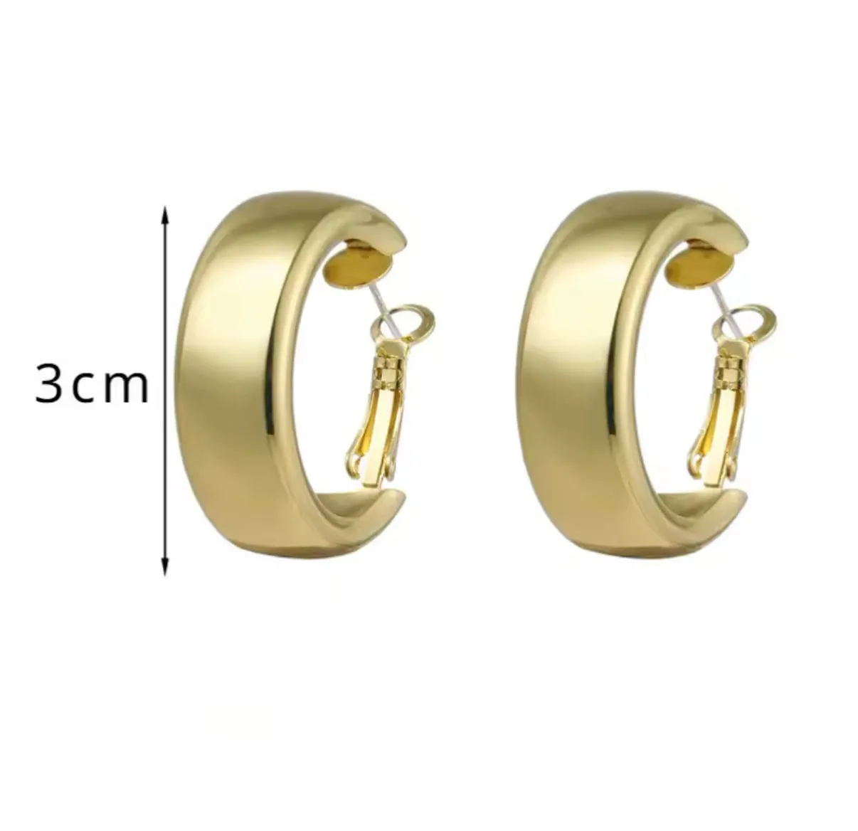 Simple Thick Hoop Earrings