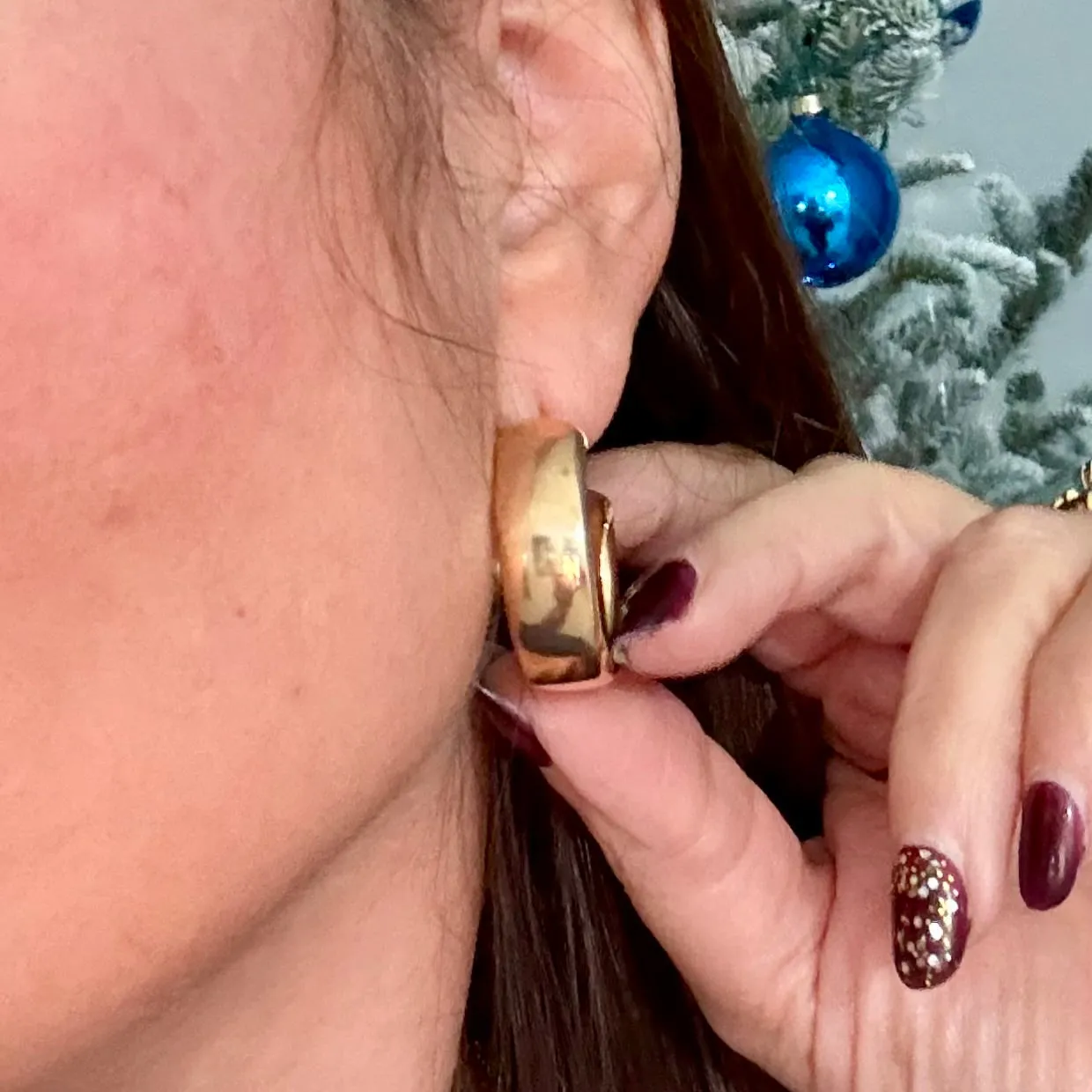 Simple Thick Hoop Earrings