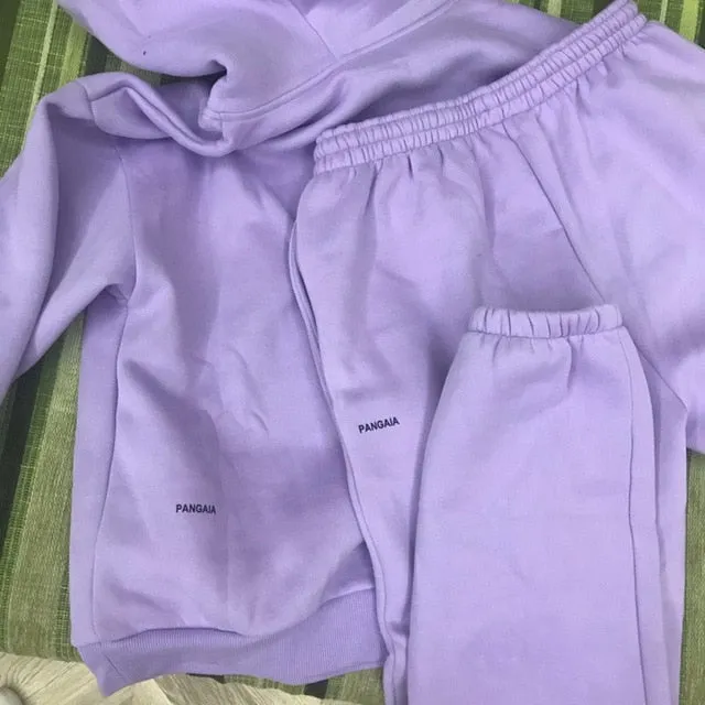 Solid Cotton Hooded Sweatshirts Hoodies Track Pants Joggers Women Tracksuits Two Piece Sets Sweatpants Sweatsuits Spring Female