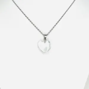 Stainless Steel Clear Heart Pendant Necklace: Elegant, Gift