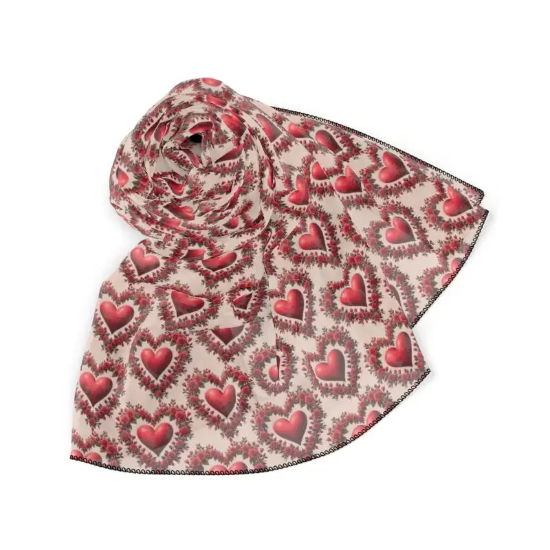 Stunning Roses Pattern Poly Scarf for Bold Elegance