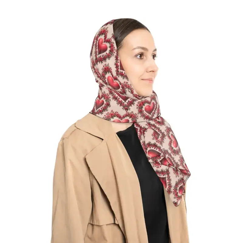 Stunning Roses Pattern Poly Scarf for Bold Elegance