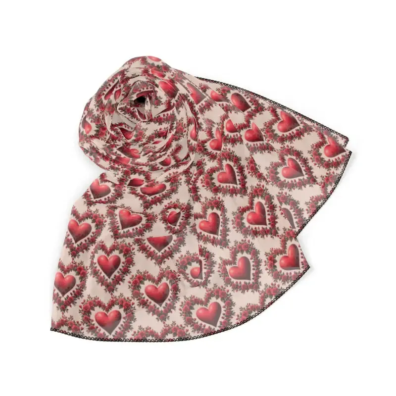 Stunning Roses Pattern Poly Scarf for Bold Elegance