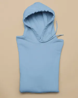 Subtle blue plain hoodies