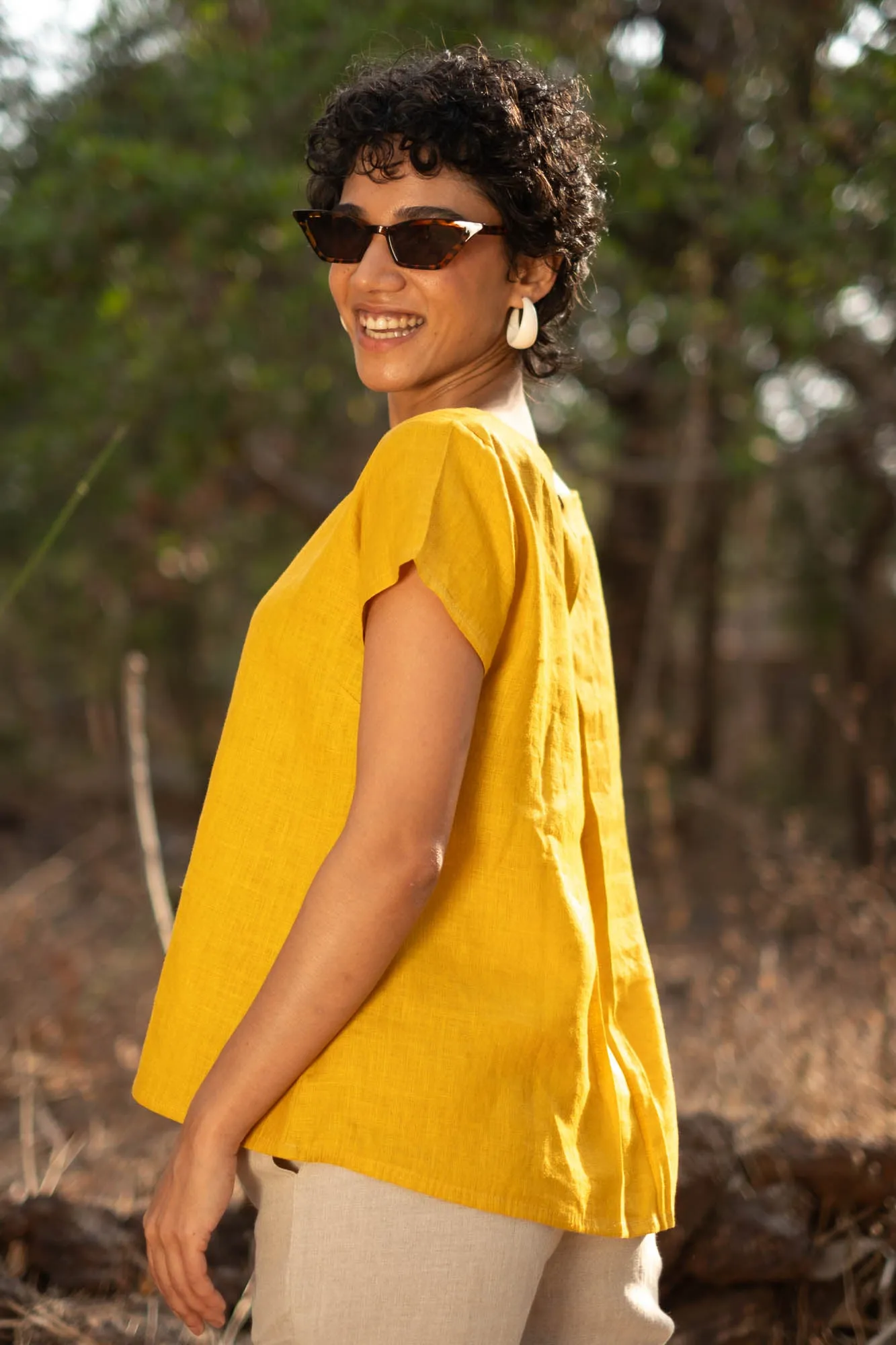 The Linen Boat Neck Top