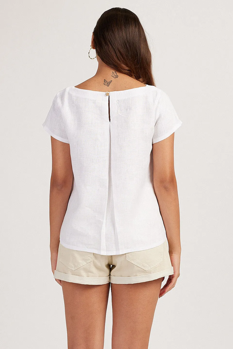 The Linen Boat Neck Top