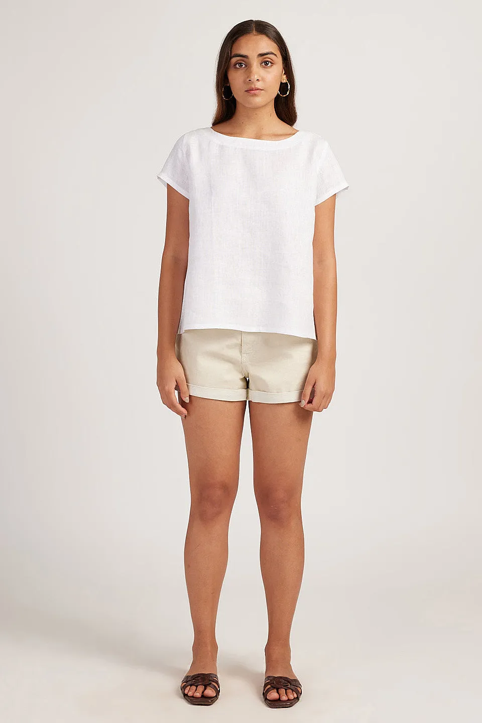 The Linen Boat Neck Top