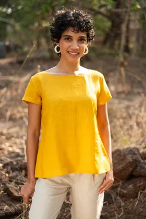 The Linen Boat Neck Top