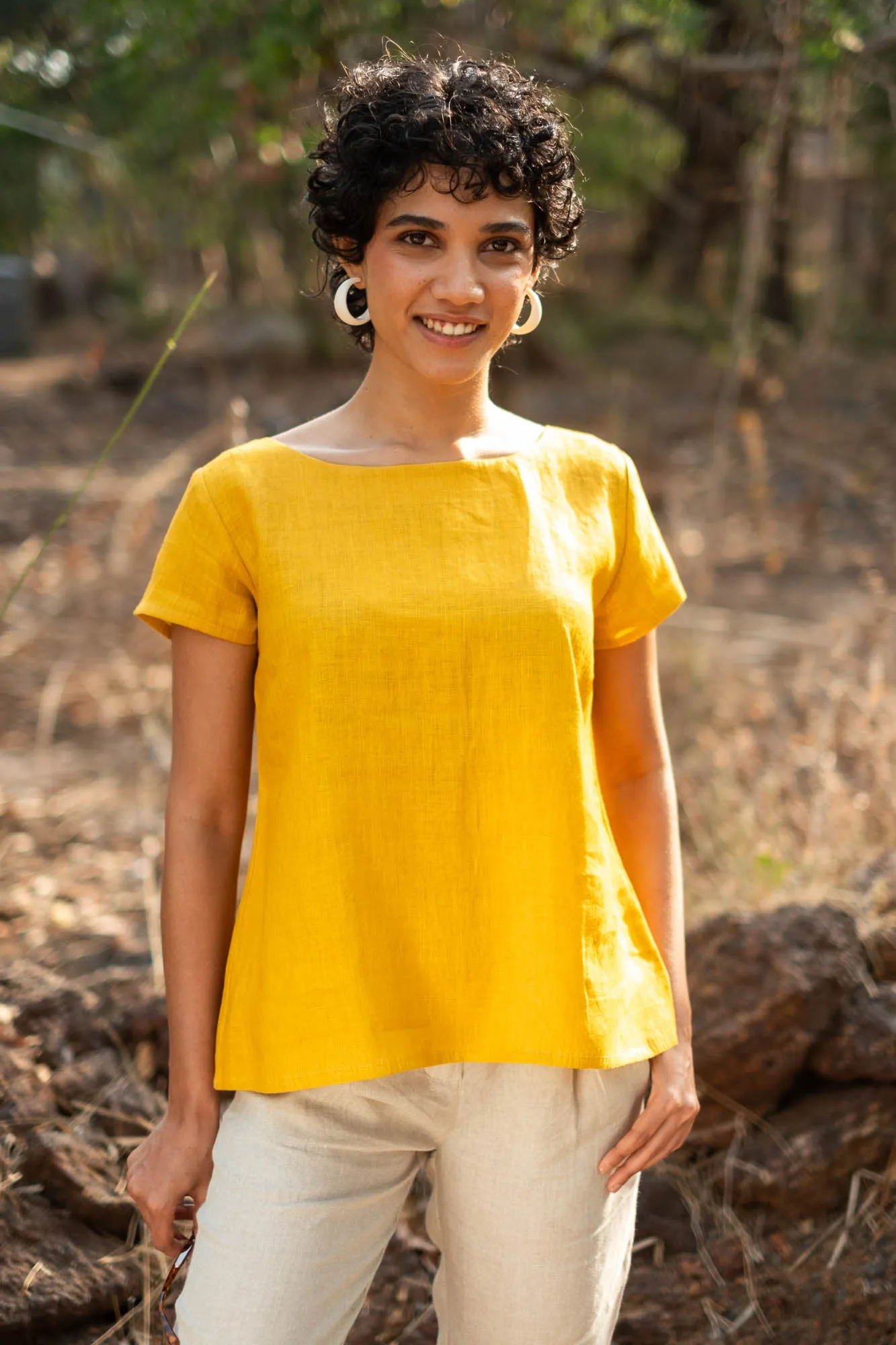 The Linen Boat Neck Top