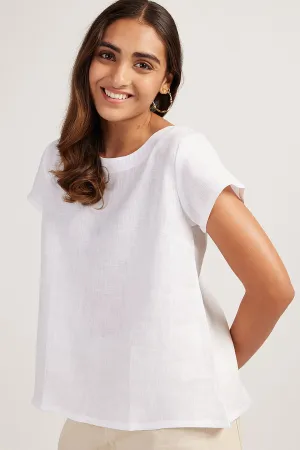 The Linen Boat Neck Top