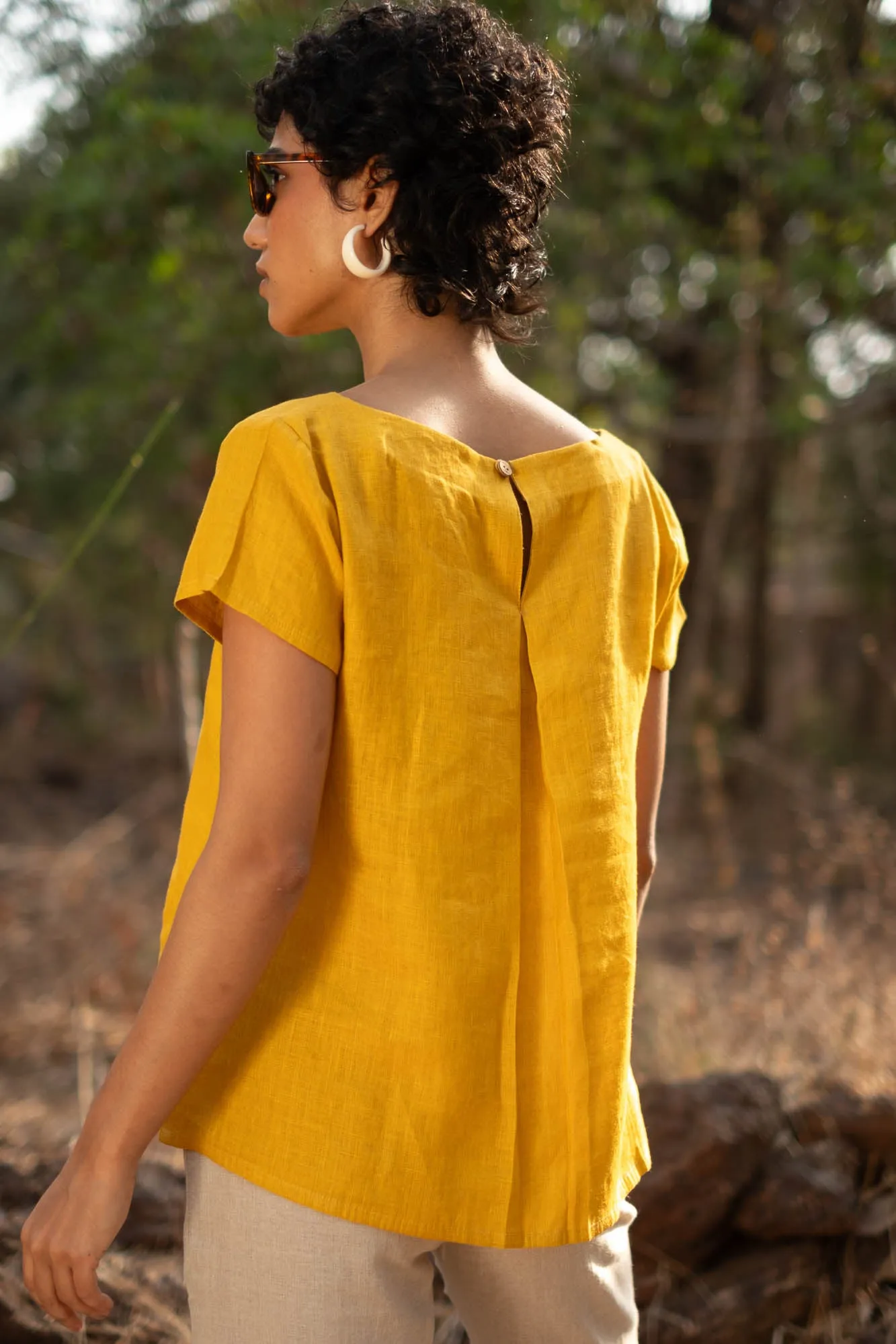 The Linen Boat Neck Top