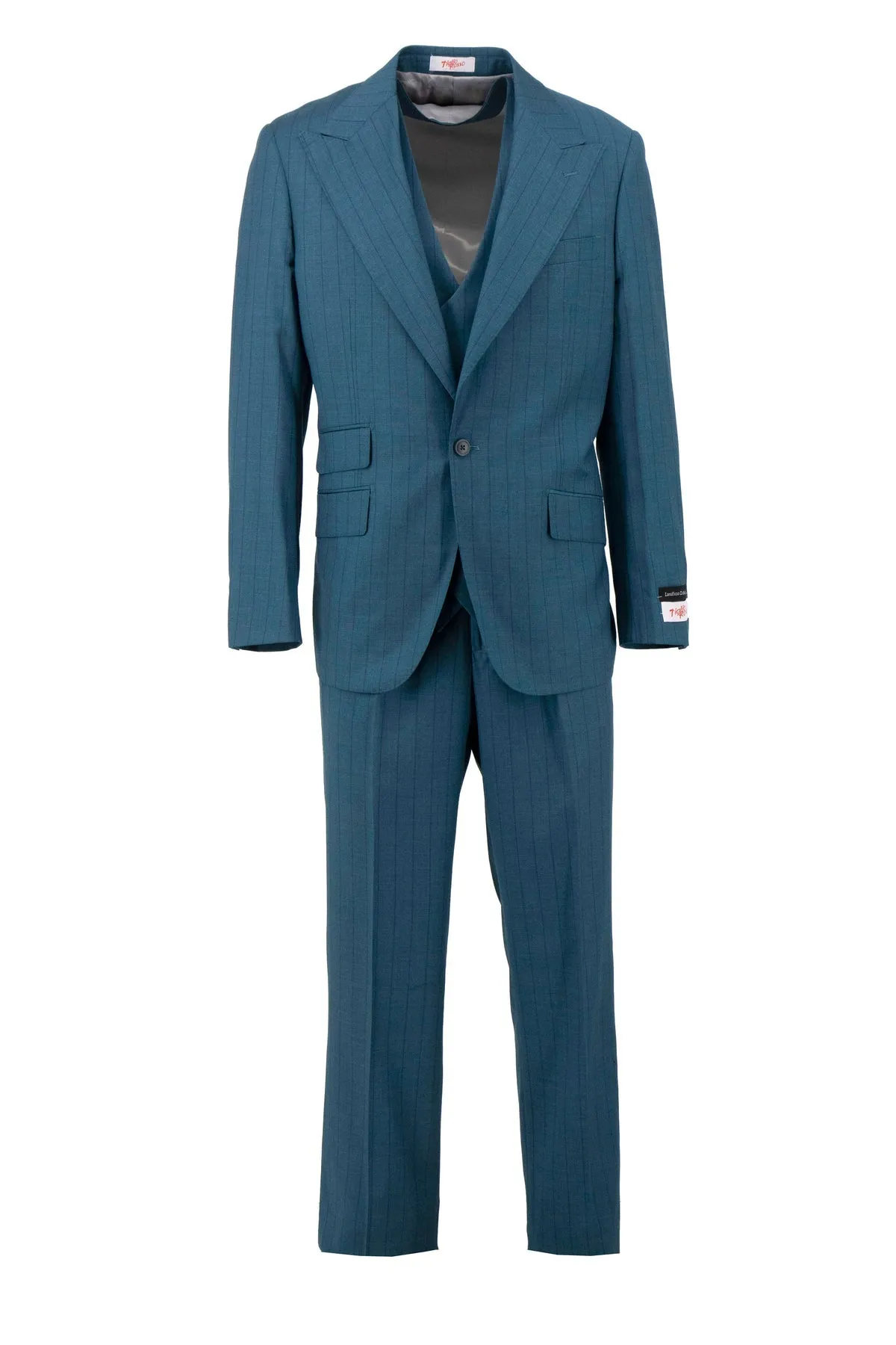 Tiglio Rosso Orvietto Peacock Blue Stripe Semi Wide Leg TL6010