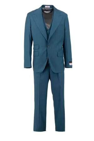 Tiglio Rosso Orvietto Peacock Blue Stripe Semi Wide Leg TL6010