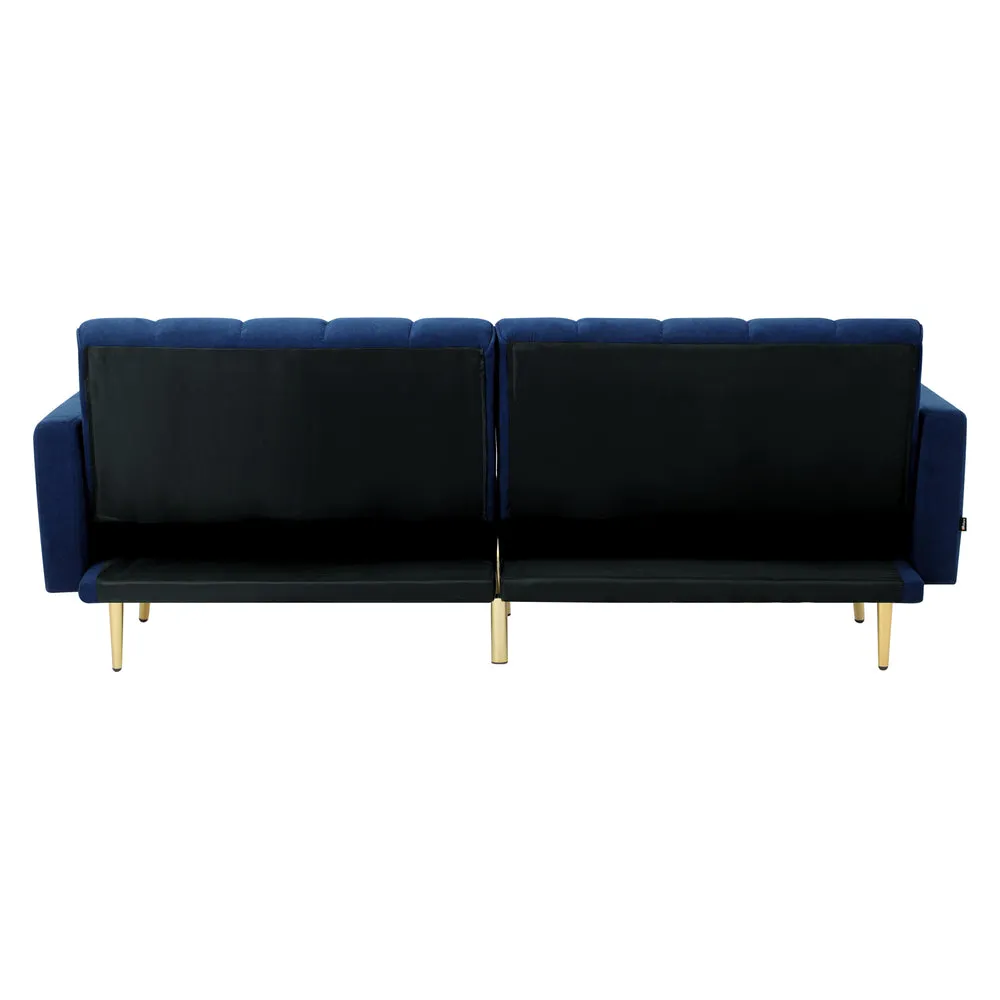 TRES 3 Seater Sofa Bed Velvet Blue
