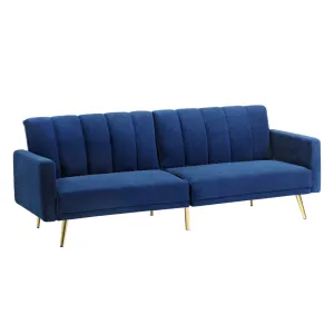 TRES 3 Seater Sofa Bed Velvet Blue