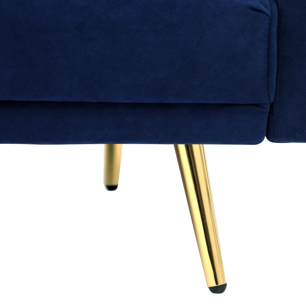 TRES 3 Seater Sofa Bed Velvet Blue
