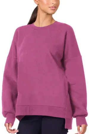 Valerian Plain Drop Shoulder High Low Sweatshirt