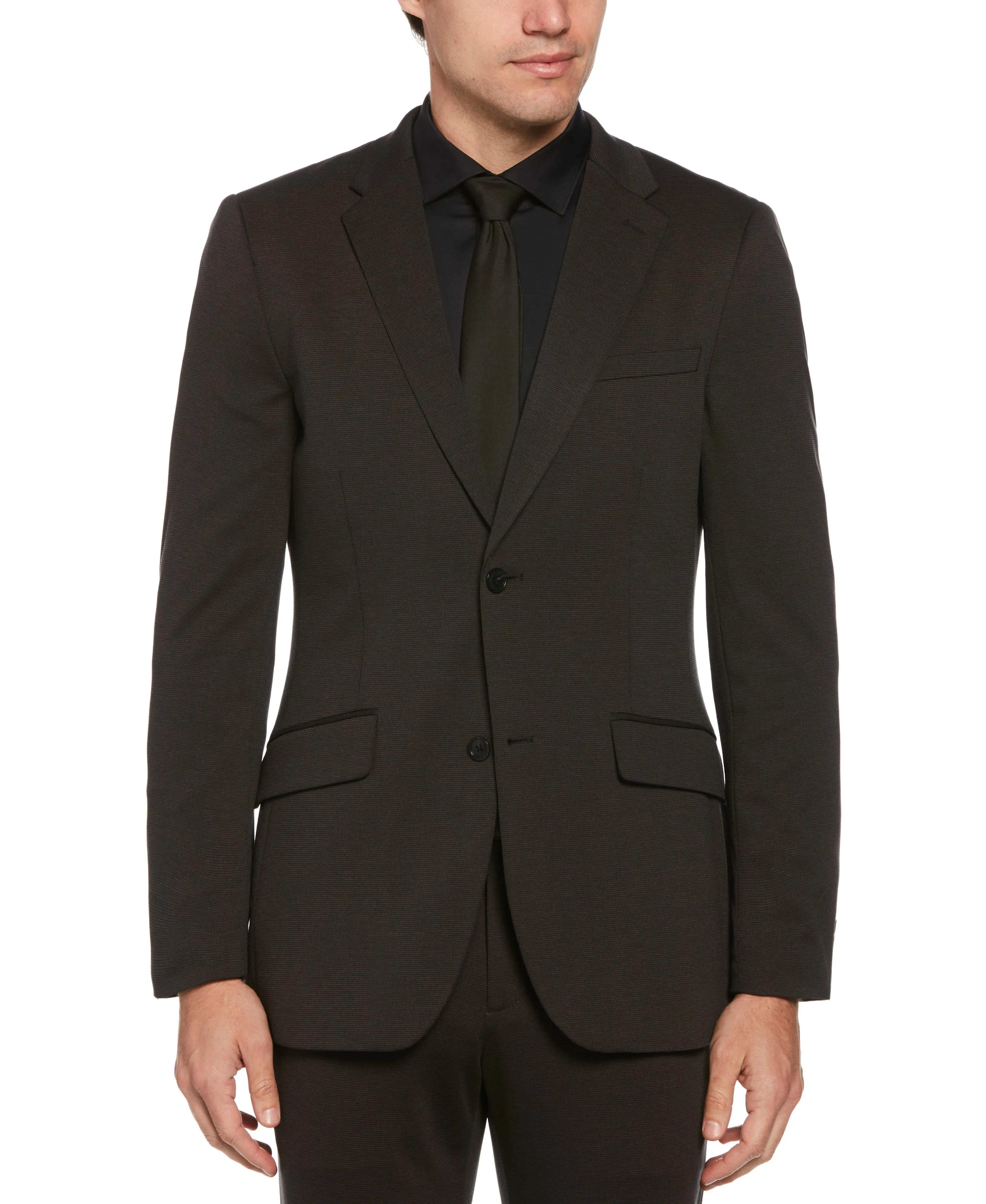 Very Slim Fit Charcoal Neat Knit Suit