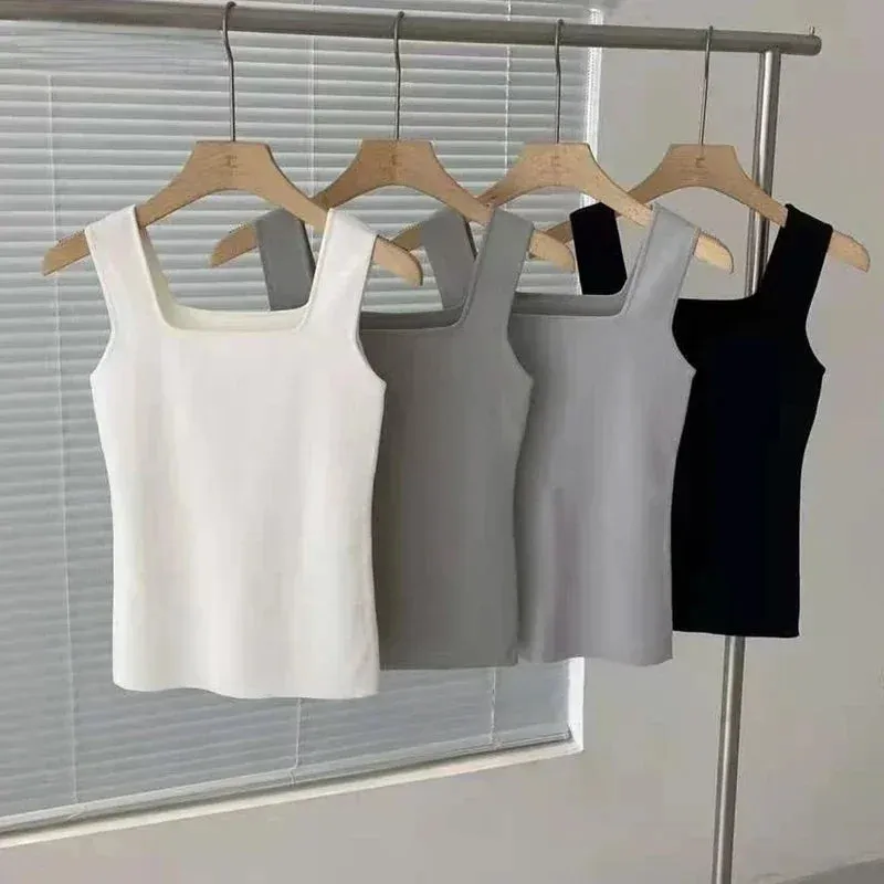 Vest Camis Summer Fashion Tops Women&#8217;s Fashion Crop Deep Fast-track support Sling  Sexy Versatile collection Vests Collar Square New