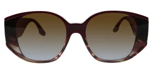Victoria Beckham VB 605S 605 Oval Plastic Burgundy Sunglasses with Brown Gradient Lens