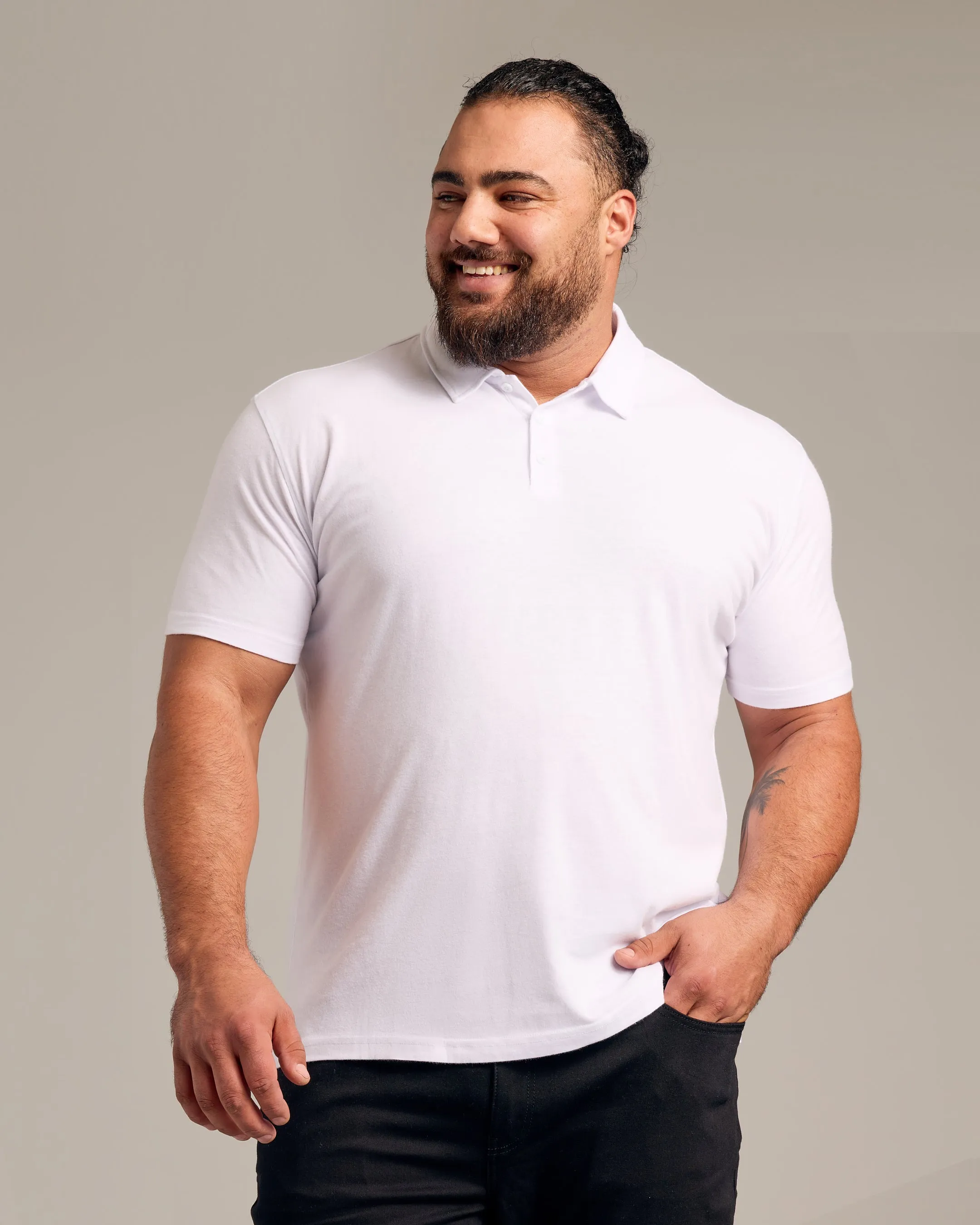 White Short Sleeve Polo