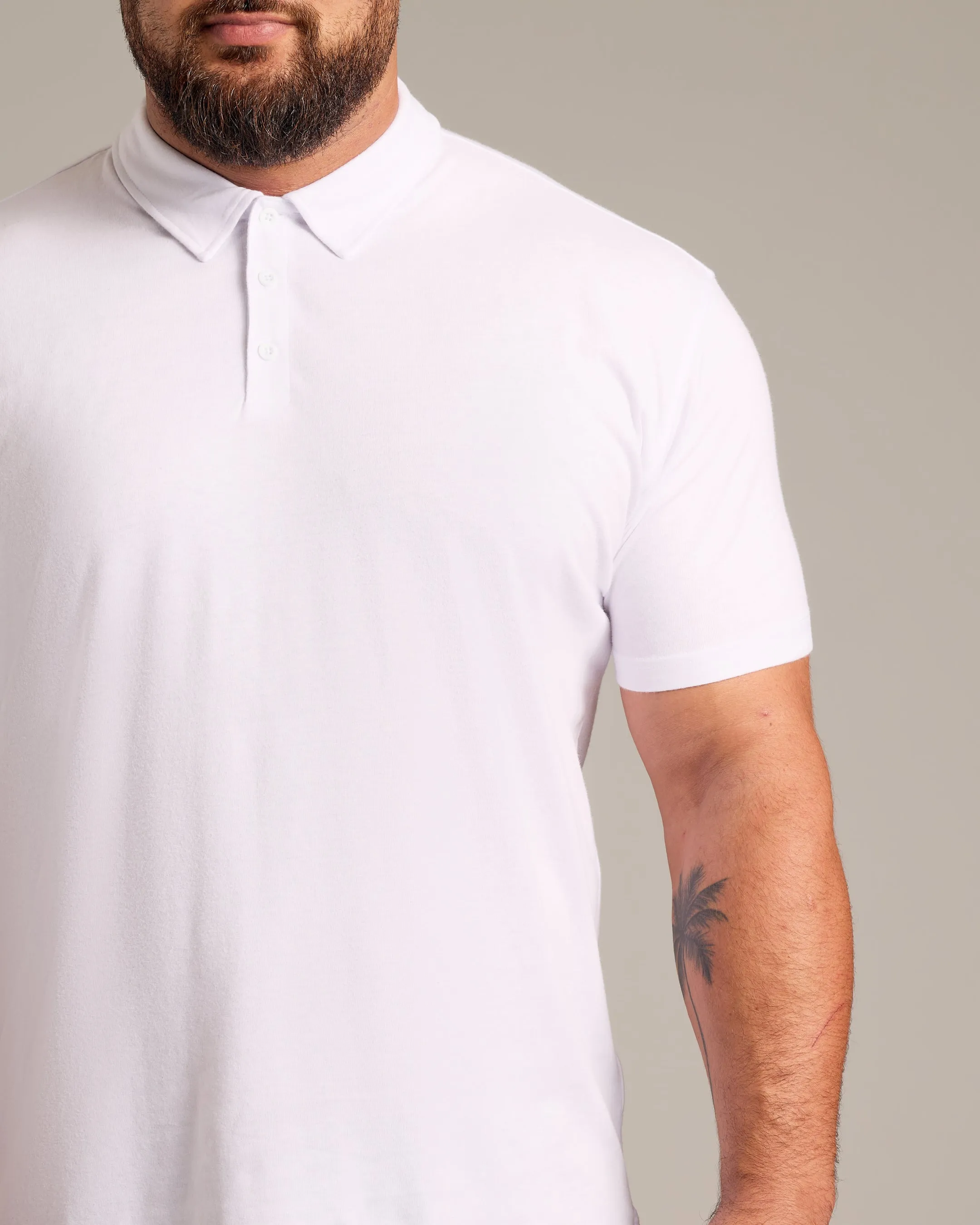 White Short Sleeve Polo