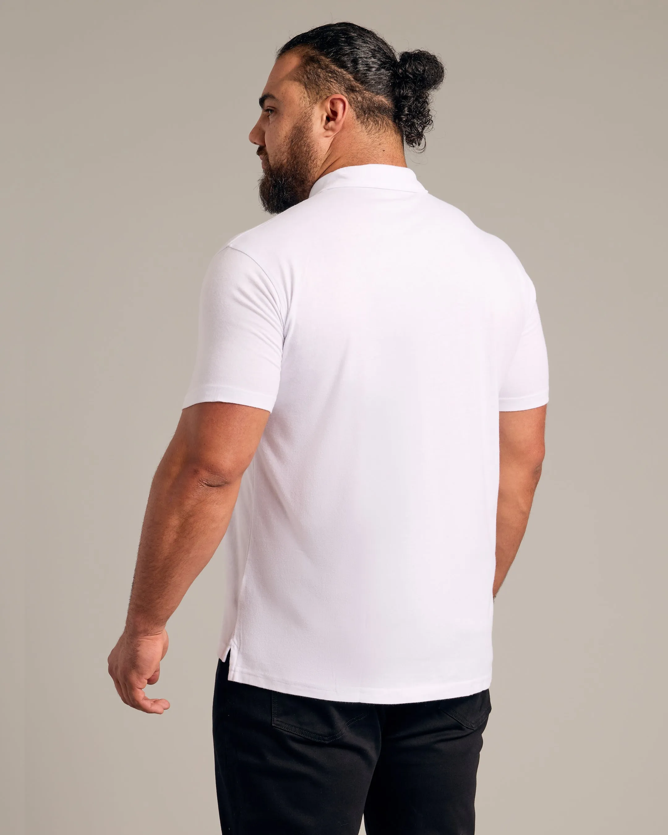 White Short Sleeve Polo