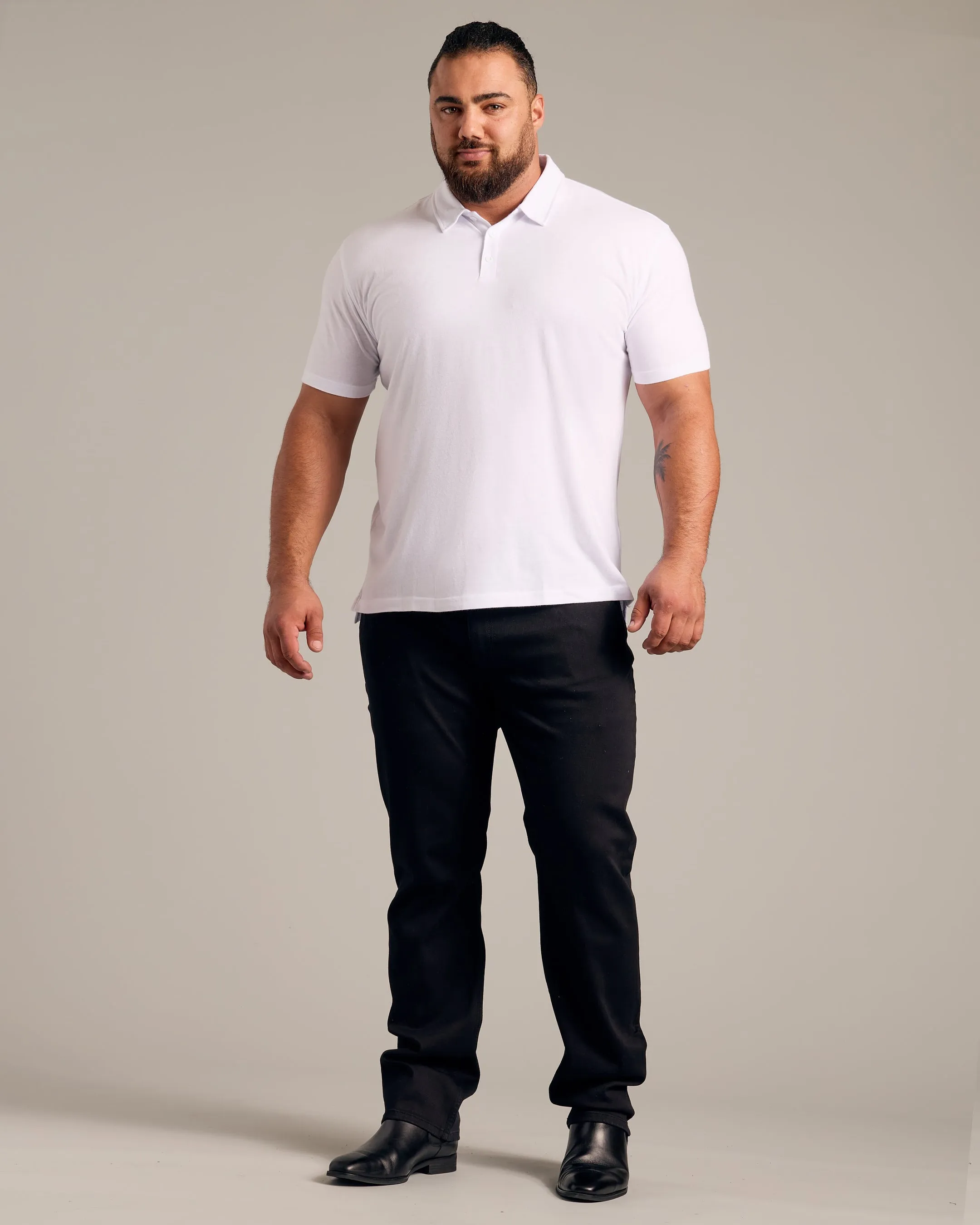 White Short Sleeve Polo
