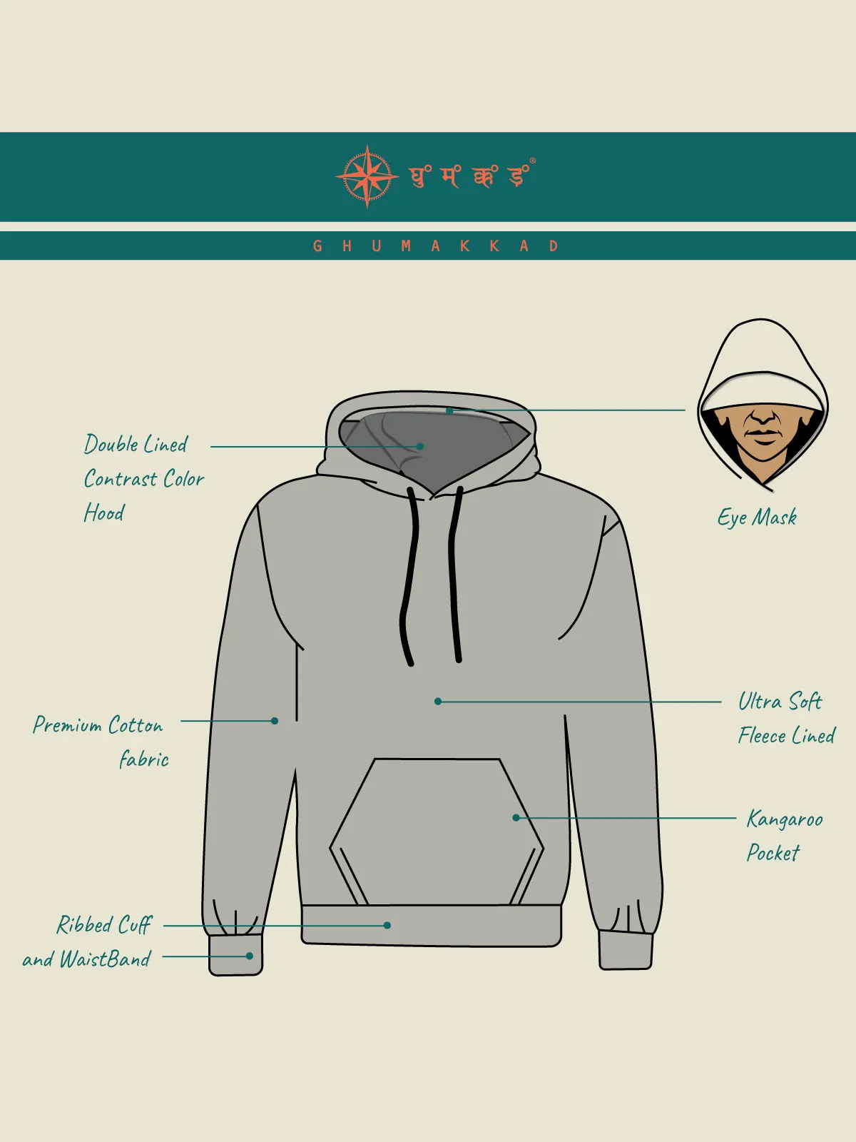 Wine Plain Cotton Hoodie for Men & Women