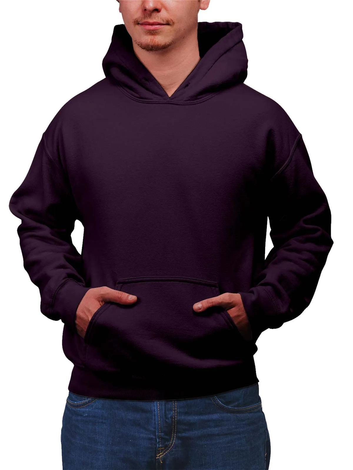 Wine Plain Cotton Hoodie for Men & Women
