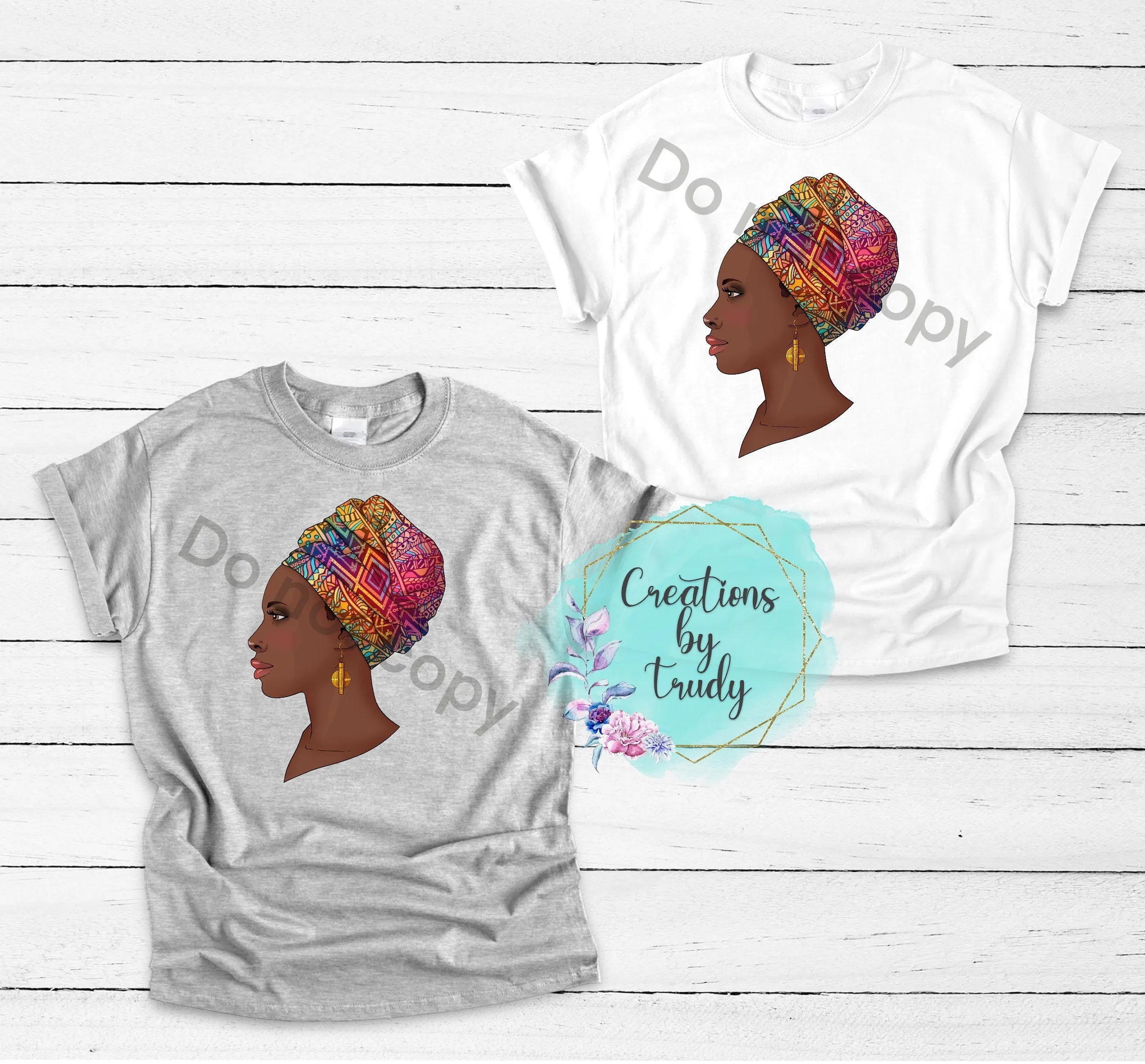 Woman with head wrap- T SHIRT