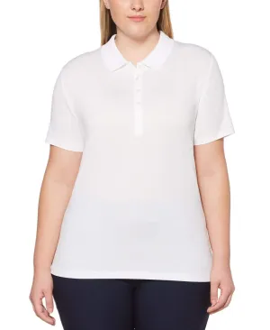 Womens Plus Micro Hex Polo